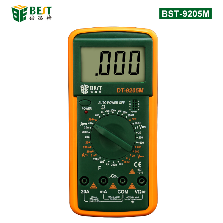 BST-9205M 多功能数字万用表 手动量程 三位半背光显示屏