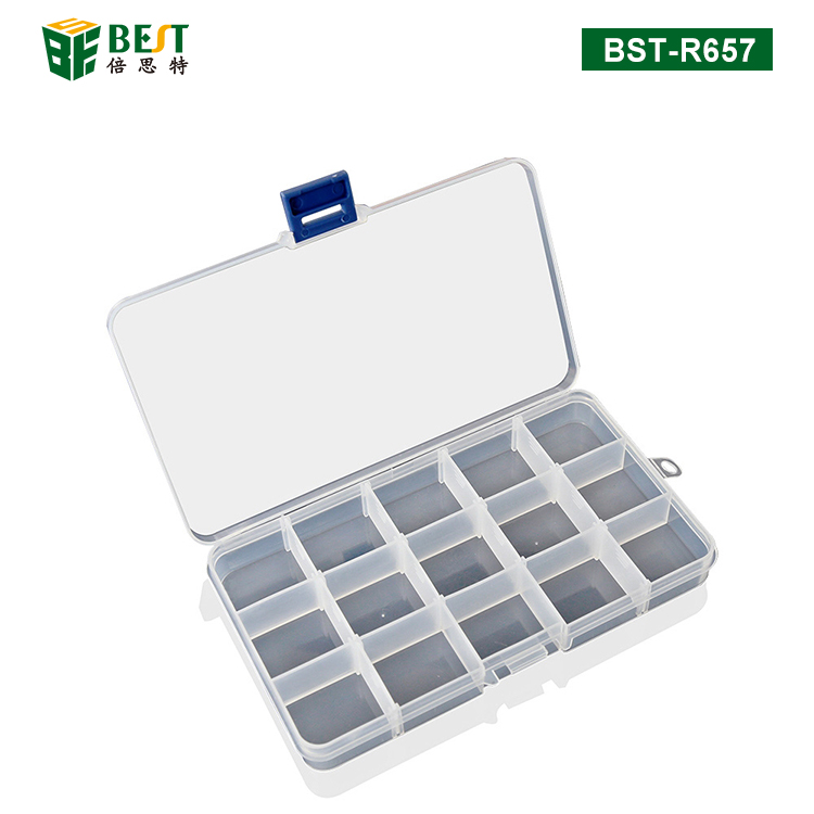 BST-R657 15格自定义透明塑料元件盒