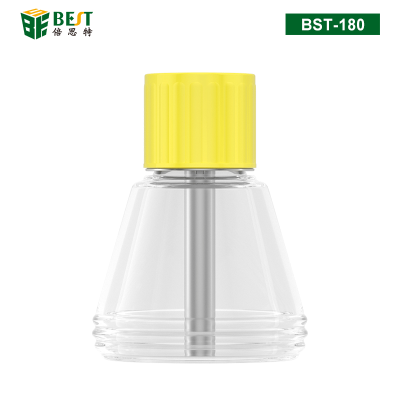BST-180 玻璃酒精瓶 按压式玻璃酒精瓶 防腐蚀防静电洗板水瓶 手机维修铜芯透明酒精瓶